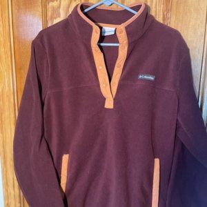 Columbia Benton Springs Fleece Half Snap - Women's Size XL - Maroon/Orange